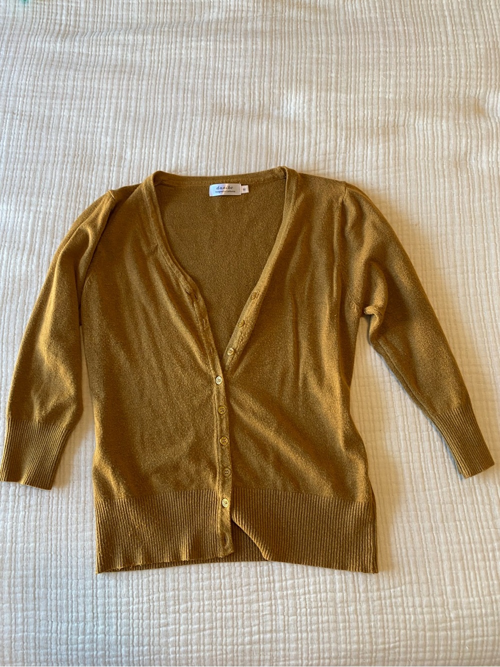 Soft V-Neck Button Cardigan Sweater - Mustard